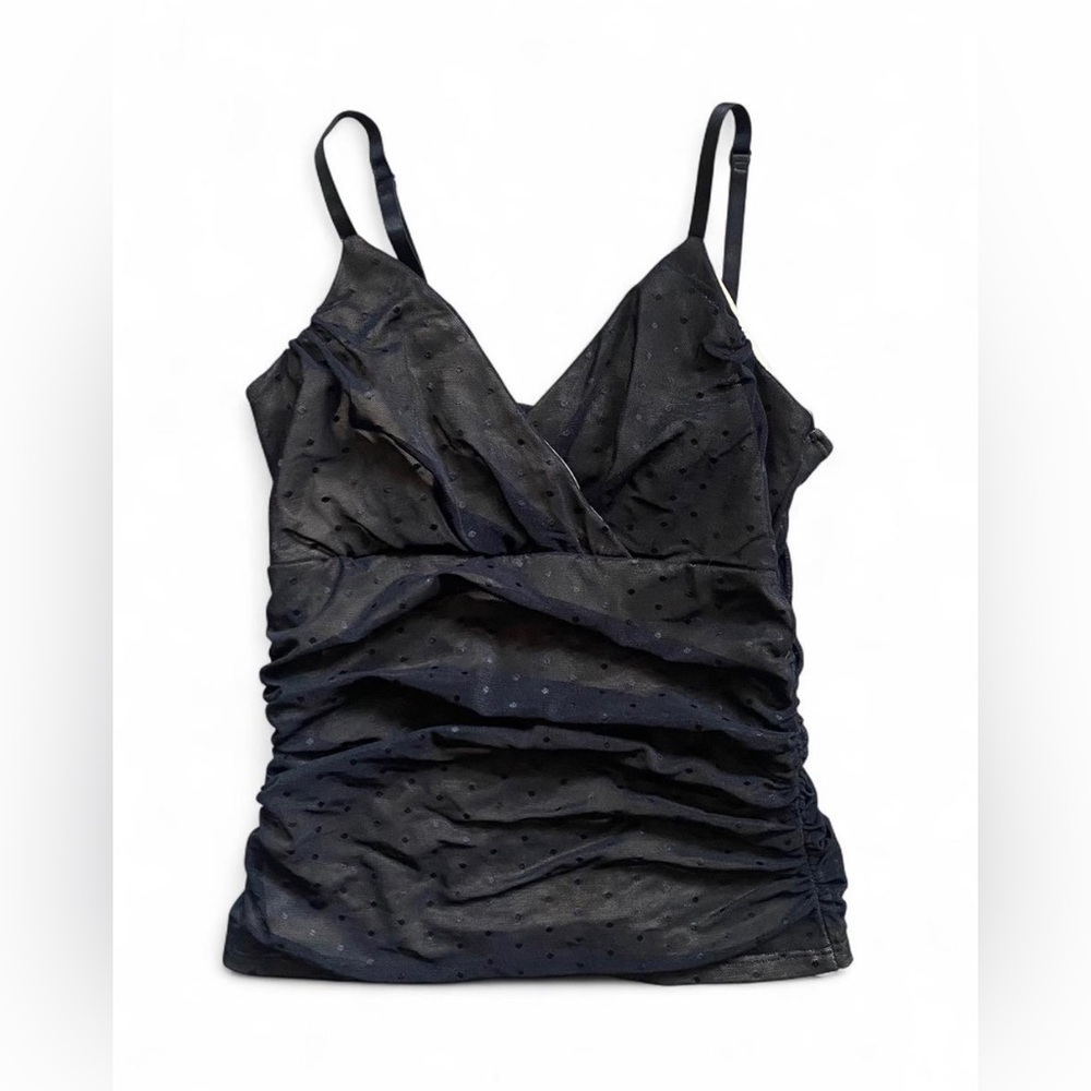 White House Black Market mesh polka dot cami. Size small